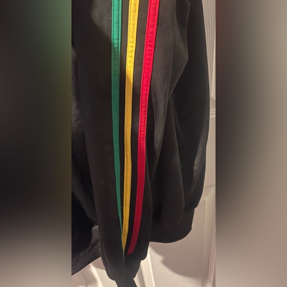 Adidas Men’s 2XL Firebird Rasta track jacket black three striped zip 2011 - Picture 6 of 10